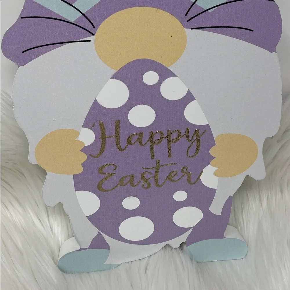 Pastel Wooden Happy Easter Bunny Tabletop Decor Sign